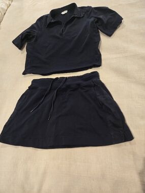 sundays Navy Drawstring Tennis Skort Set
